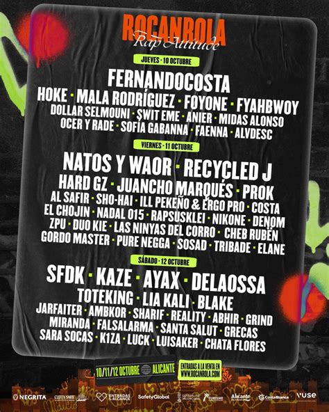 Diseño del cartel del festival Rocanrola con todos los artistas