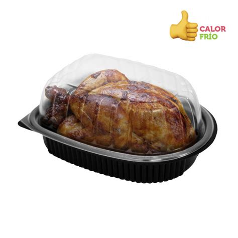 Envase especial para pollo asado apto para microondas