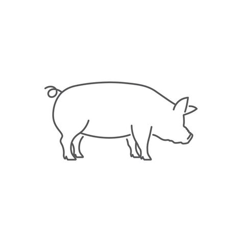 Dibujo de la silueta del cerdo en cartulina