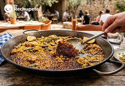 Arroz en una boda y una paella