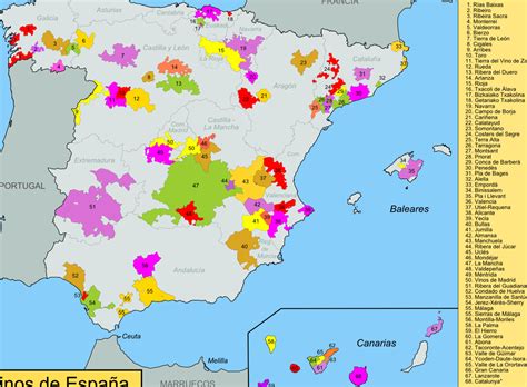 Mapa de las regiones productoras de lentejas en España