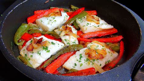 Plato de bacalao con piperrada