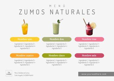 Varios tipos de zumos naturales