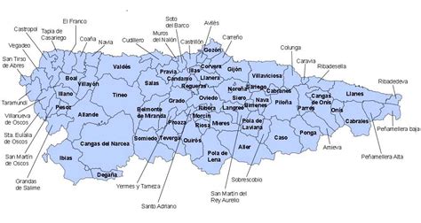 Mapa de Caravia y concejos limítrofes