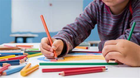 Ilustración de un artista utilizando lápices Polychromos