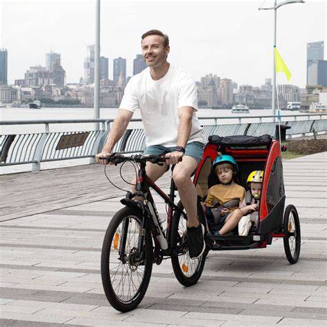 Remolque de bicicleta para dos niños