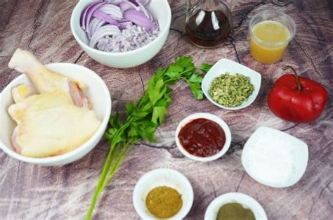 Ingredientes para adobo de pollo