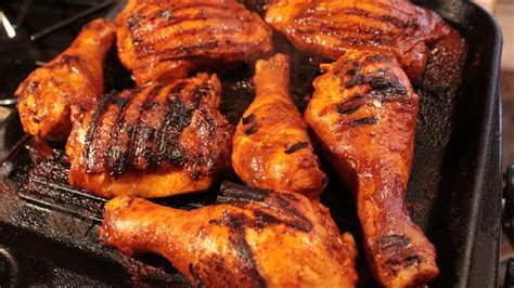 Pollo adobado a la parrilla