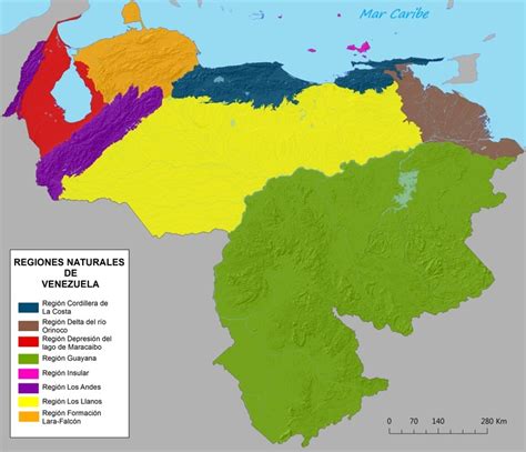 Mapa de Venezuela mostrando las regiones de origen de la arepa y la cachapa