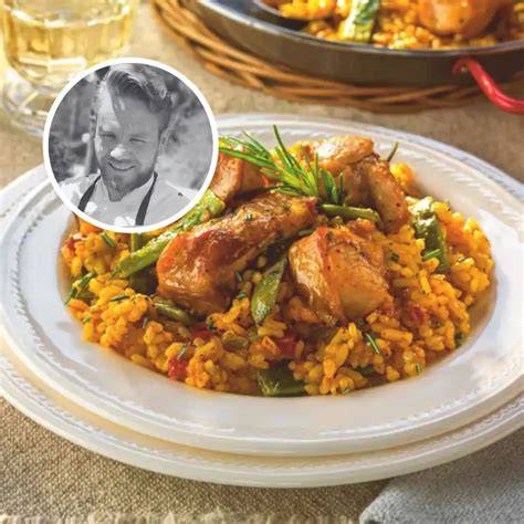 Arroz con conejo y verduras de temporada