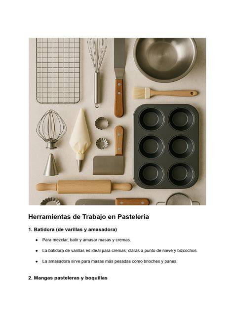 Herramientas esenciales para pastelería