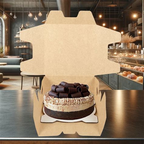 Detalle de caja para pasteles con sujeción interna