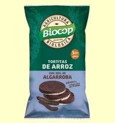 Tortitas de arroz con cobertura de algarroba