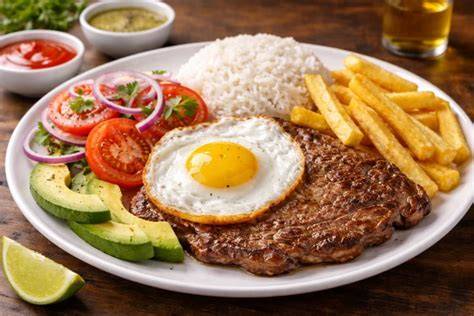Plato de churrasco ecuatoriano servido