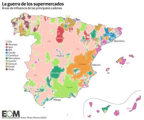 Mapa de supermercados con gazpacho envasado en España