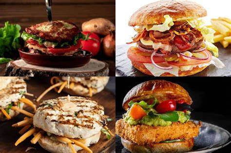 Variedad de hamburguesas gourmet e innovadoras