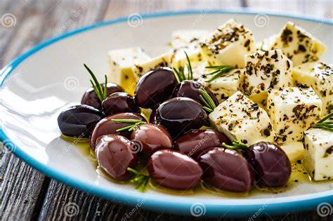 Queso feta y aceitunas Kalamata