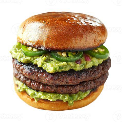 Hamburguesa con guacamole y jalapeños