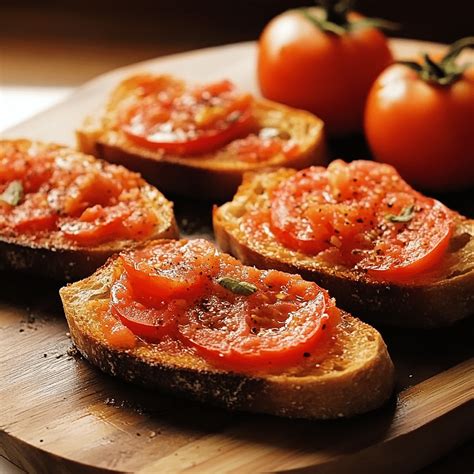 Pan con tomate recién preparado