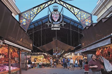 Vista aérea del Mercado de la Boquería en Barcelona