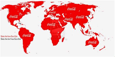 Mapa de distribución global de Coca-Cola.