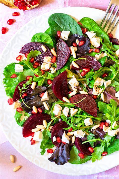 Ensalada de remolacha con vinagreta de menta
