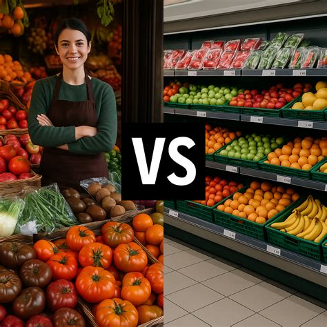 Gráfico comparativo de compras en fruterías vs. supermercados