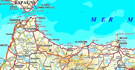 Mapa de las rutas comerciales entre Ceuta, Melilla y Marruecos