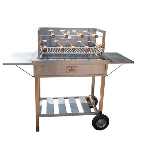 Asador Rodizio a gas con diferentes configuraciones de espadas