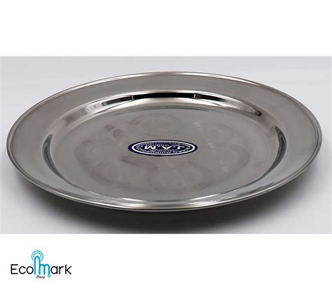 Plato de acero inoxidable vintage para hamburguesas