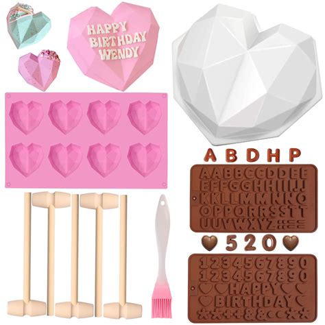 Kit de moldes para corazón diamante de chocolate