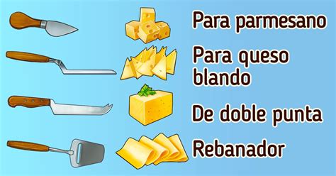 Diferentes tipos de cuchillos para queso