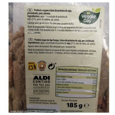 Ingredientes del pollo vegano