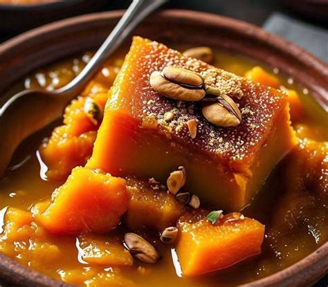 Dulce de calabaza desmoldado en una tabla de madera