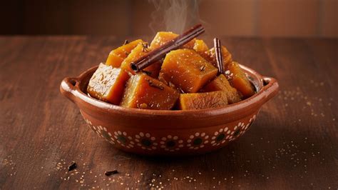 Dulce de calabaza acompañado de diferentes tipos de queso