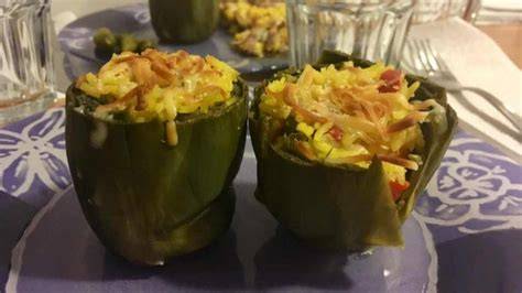 Alcachofas rellenas de arroz al curry