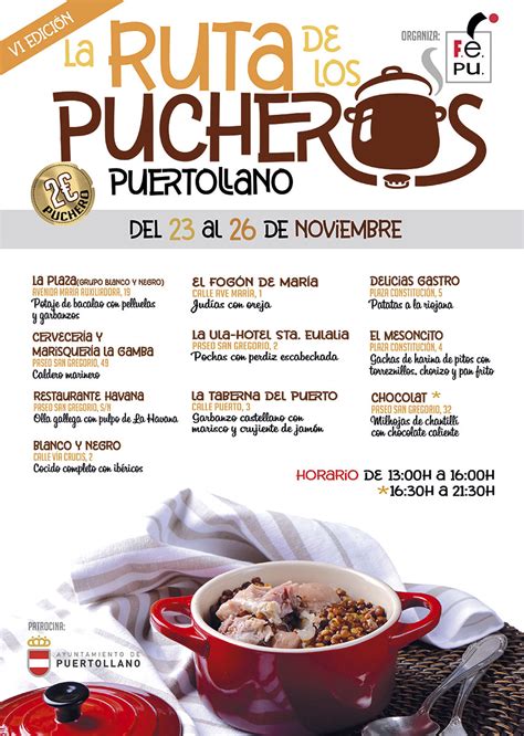 Menú del Restaurante Astuy para la Ruta de los Pucheros