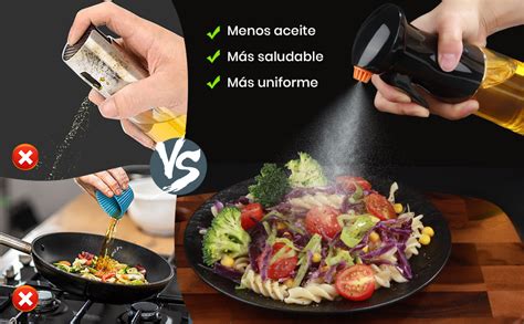 Soplete de cocina y atomizador de aceite en uso