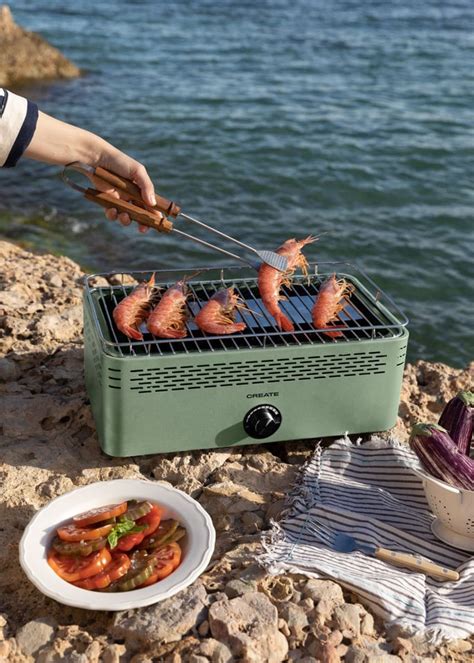 Esquema de funcionamiento de una barbacoa portátil sin humo