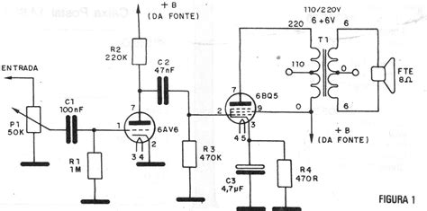 Diagrama de conexión de amplificador a válvulas