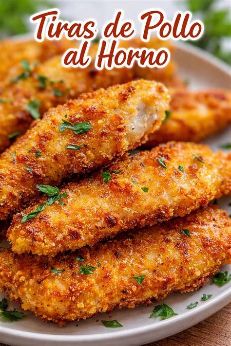 Tiras de pollo adobadas listas para freír