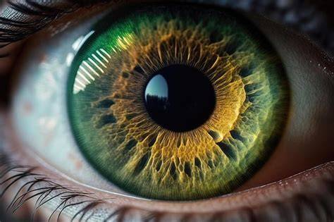 Primer plano del iris y la pupila de un ojo de cordero