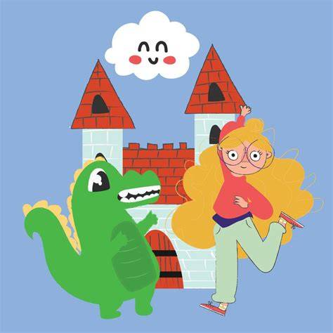 Lola con su amigo imaginario Soren Lorensen y su amiga Lotta