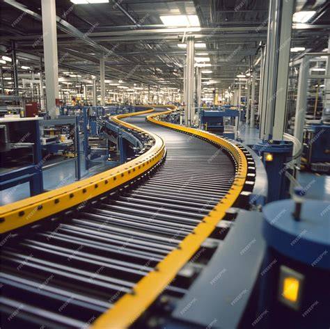 Esquema de una línea de producción agroindustrial con cintas transportadoras