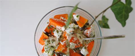 Calabaza especiada asada con yogur
