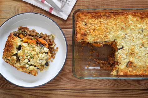 Moussaka vegetariana de calabaza y lentejas