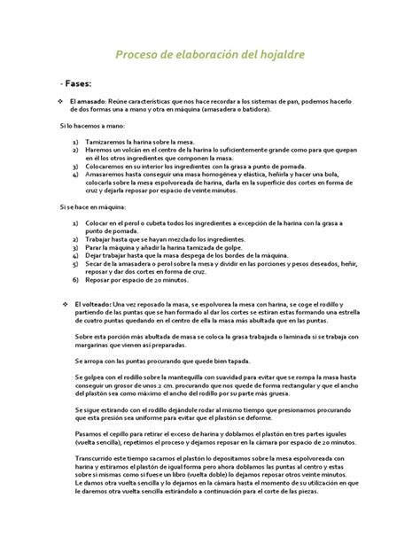 Proceso de elaboración del hojaldre