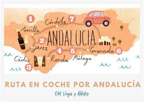 Mapa de la ruta del gazpacho por Andalucía y sus variantes