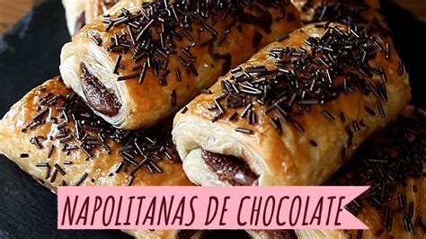 Pasos para rellenar y cerrar napolitanas de chocolate