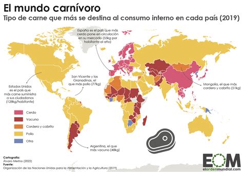Mapa de los principales países consumidores de caracoles